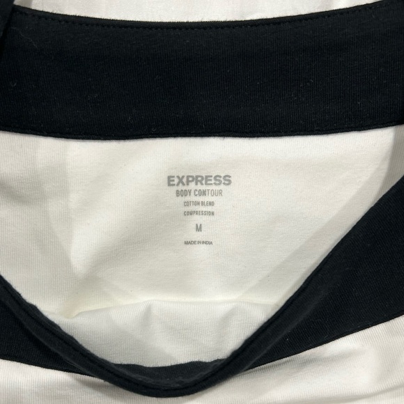 NWT Express Body Contour Stretch Cotton Tipped Square Neck Crop Tank - Picture 5 of 8